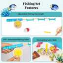 Montessori Toddler Fishing Game - Kids Wooden Magnetic Fishing Toys for 3 Years Old Girls Boys, Fine Motor Skills for Toddler