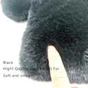 FHQHTH Fluffy Faux Fur Crossbody Bag for Women  Cute Small Purse with Chain Strap, Plush Evening Handbag & Makeup Bag (Red)