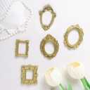 3 x 15PCS Vintage Resin Picture Frame Mini Photo Frame Tiny Gold Antique Frames Small Picture Frame Oval Rectangle Wall Hanging for Tabletop Display Home Decor (Gold, Classic), 2.2 inches x 2.8 inches