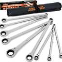 HORUSDY 9-Piece Extra Long Ratcheting Wrench Set, Double Box End Wrench Set with Tool Bag & Box, Metric 8-22mm, CR-V Steel