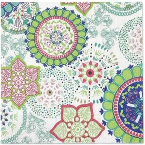 Colorful Mandala Paper Napkins 6.5x6.5 inch/2-Ply Printed Geometric Napkins for Decoupage Party (20-Count)