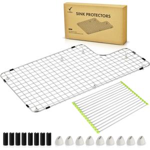 SINK RACK Compatible with Kohler Sink K 5826 and K 5827 - SINK PROTECTOR for whitehaven sink (ONE PIECE) - SINK GRID for Kohler sink - GIFTS: BIG Drying rack 21" and additional rubber protectors