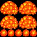 Retisee Marigold Garland Lights 9.8ft 20 LED Artificial Marigold Flowers Home Decor Orange Fairy Curtain Lights Battery Operated for Diwali Day of The Dead Pooja Party Decoration (4 Pack)