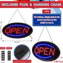 Kanayu 3 Pcs Open LED Neon Sign and Push Pull Stickers Sign Set 19 x 10 Inch Open Electronic Advertisement Display 5 x 2 Inch Vinyl Push Pull Vertical Decal Self Adhesive for Shop Bar