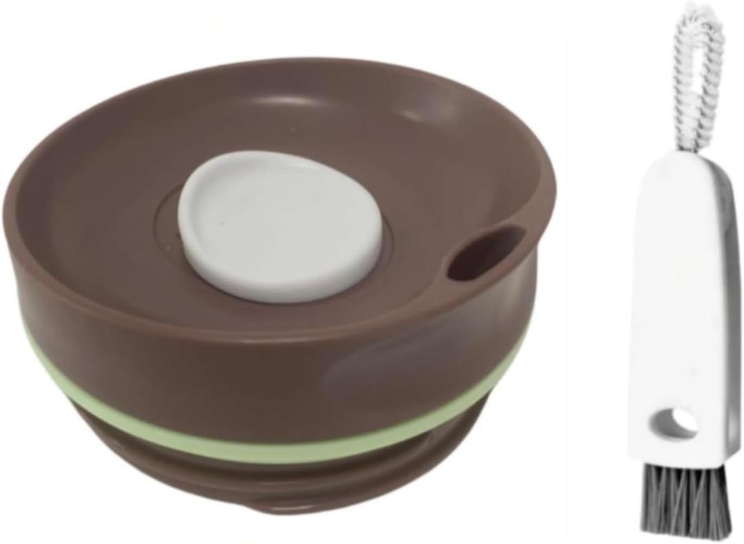 Tumbler Replacement Slider Lid Compatible for Owala SmoothSip 20oz 12oz, Leakproof Top Cover Compatible with Owala SmoothSip Slider 12oz 20oz Coffee Tumbler, Cap Lid Brush (Coffee)