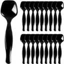 18 Count Disposable Black Plastic Serving Spoons for Buffet, Large Serving Spoons Heavy Duty Disposable Serving Utensils for Catering Wedding Holiday Party Events (Black, 18pcs spoons)