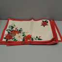 Artoid Mode Beige Leaves Poinsettia Christmas Placemats Set of 6 12x18 Inch Seasonal Winter Table Mats for Party Kitchen Dining Decoration