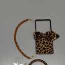 for Galaxy Z Flip 6 Case, Z Flip 7 FE Case, Cute Leopard Print Samsung Z Flip 6 Case with Hinge Protection & Chain & Ring, Stylish Protecion Women Girly Case for Samsung Galaxy Z Flip 6/Z Flip 7 FE