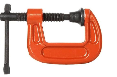 CYEAH 1 Pcs C Clamp, 1 inch Small C Clamps, Malleable Iron C-Clamp Up To 1 Inch Jaw Opening, Mini C Clamps with T-Bar Handle for Woodworking, Welding, Building (Orange)