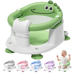 TPN Baby Bath Seat for Babies 6 Months & Up, NonSlip Toddler Bath Seat with 5 PCS Waterproof Emoji Stickers, Portable Infant Bath Seat for Baby(Green)