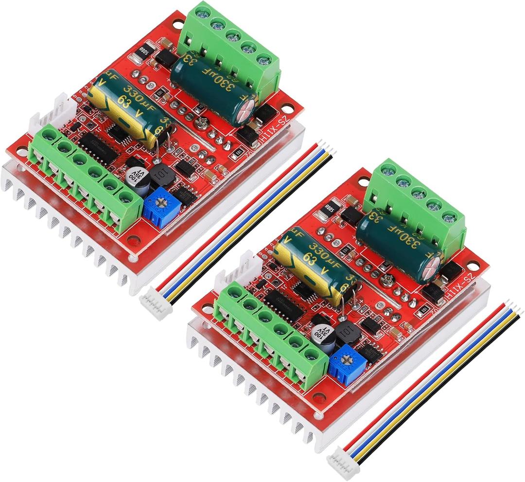 2PCS 6-60V 400W DC Three-Phase Brushless Motor Speed Controller with Hall PWM Motor Control Driver Board 12V 24V 48V with Forward/Reverse/Stop/Brake Function