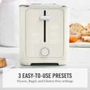 Martha Stewart 2 Slice Toaster, 10 Shade Settings with Defrost, Cancel, Bagel & Gluten-Free, Extra-Wide Self-Centering Slots for Waffles & Artisan Bread, Removable Crumb Tray, Cord Wrap, Linen White