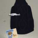 Queenmore Small Dog Pullover Sweater, Cold Weather Cable Knitwear, Classic Turtleneck Thick Warm Clothes for Chihuahua, Bulldog, Dachshund, Pug (Dark Navy, X-Small)