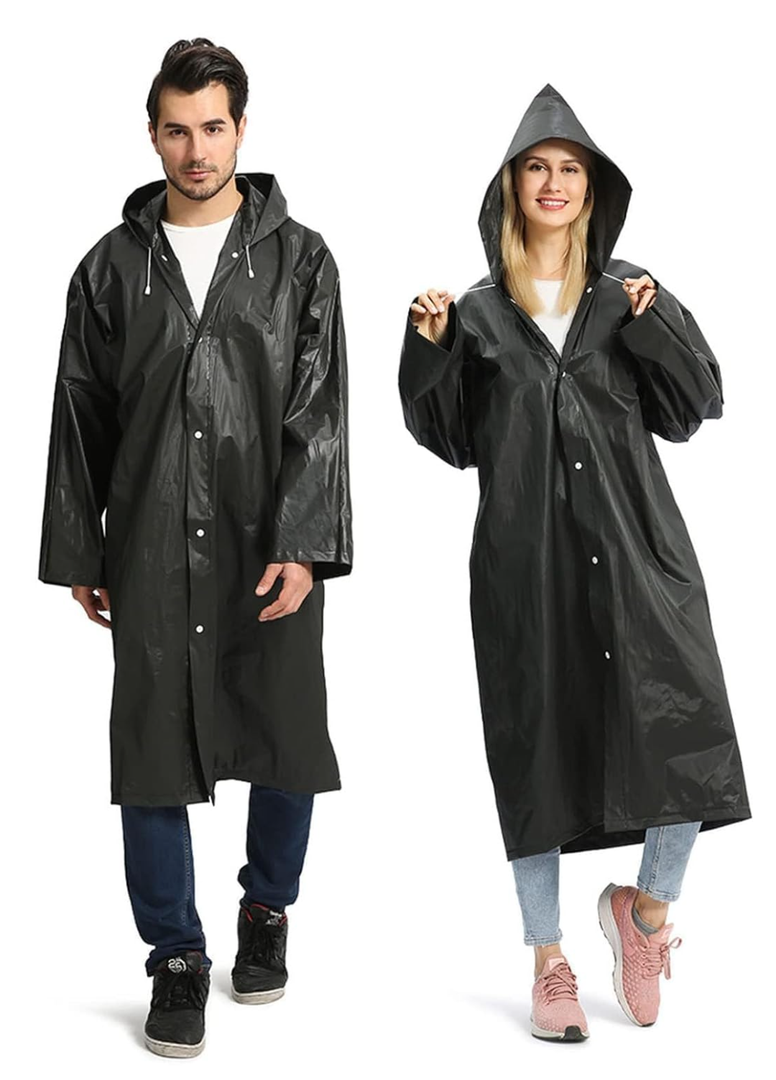 Opret 2 Pack Raincoats for Adults Reusable, EVA Rain Ponchos Lightweight Rain Coat Waterproof Rain Gear for Men and Women