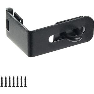 Door Lock Hasp Latch, 90 Degree Solid Iron Safety Packlock Clasp Hasp Lock Latch, Extra Thick Gate Lock Hasp with Screws Brushed Finish (2.24 inch)