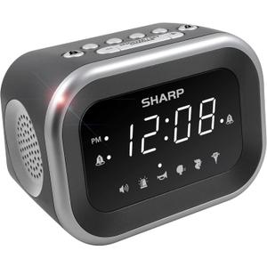 Sharp Big Bang Super Loud Alarm Clock for Heavy Sleepers, 6 Extremely Loud Wake Up Sounds: Rooster, Bugle, Nagging Mom, Jackhammer, Siren, Beep– Up to 115db Volume, Silver/ Black with White LED Display