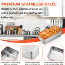 TeamFar Loaf Pans for Baking Bread, 9 5 Inch Stainless Steel Loaf Bread Pans Tins for Homemade Brownies, Healthy & Sturdy, Oven & Dishwasher Safe - Set of 2