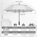 ZOMAKE Large Golf Umbrella for Rain Heavy Duty, Big Golf umbrellas Windproof, 68 Inch Extra Large Oversized Umbrella(White)