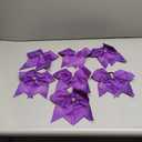 Oaoleer 7PCS Glitter Cheer Hair Bows for Cheerleading, 7inch Large Jumbo Cheer Bow with Ponytail Holder for Teen Girls Softball Cheerleader (Purple)