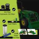 Hedie Air Filter Maintenance Kit Fit for John D 2025R(2013-2018) 1025R(-2017) 2 Series Compact Tractors Hydraulic Oil Filter Fuel Filter Replacement(LVA21036 Kit)