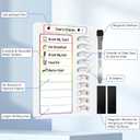 Chore Chart for Kids Dry Erase Chore Board ADHD Tools for Kids to Do List Checklist Task Board Routine Chart Planning Board for Fridge with 10 Sliders and Magnetic Marker, White and Rainbow, 2 Pack