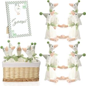8 Sets One Silly Goose Birthday Decoration 15.7 Inch Soft Silly Goose Stuffed Animal Hat with Wood Table Decor for Birthday Party Decoration