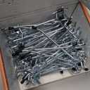 HUHOLE Pegboard Hooks 4 Inch 50PC, Ideal Garage Organization, Wall Storage Tool Organizer, Fit 1/4" 1/8" Peg Board with Plastic Tip (Silver, 4 Inch)