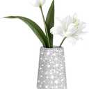Bling Vase for Flowers Plants,6" Ceramic Vases for Modern Table Shelf Home Decor Wedding Decor, Elegant Vase for Pampas Grass Fluffy Stem Bouquet Lavender Flowers (Silver)