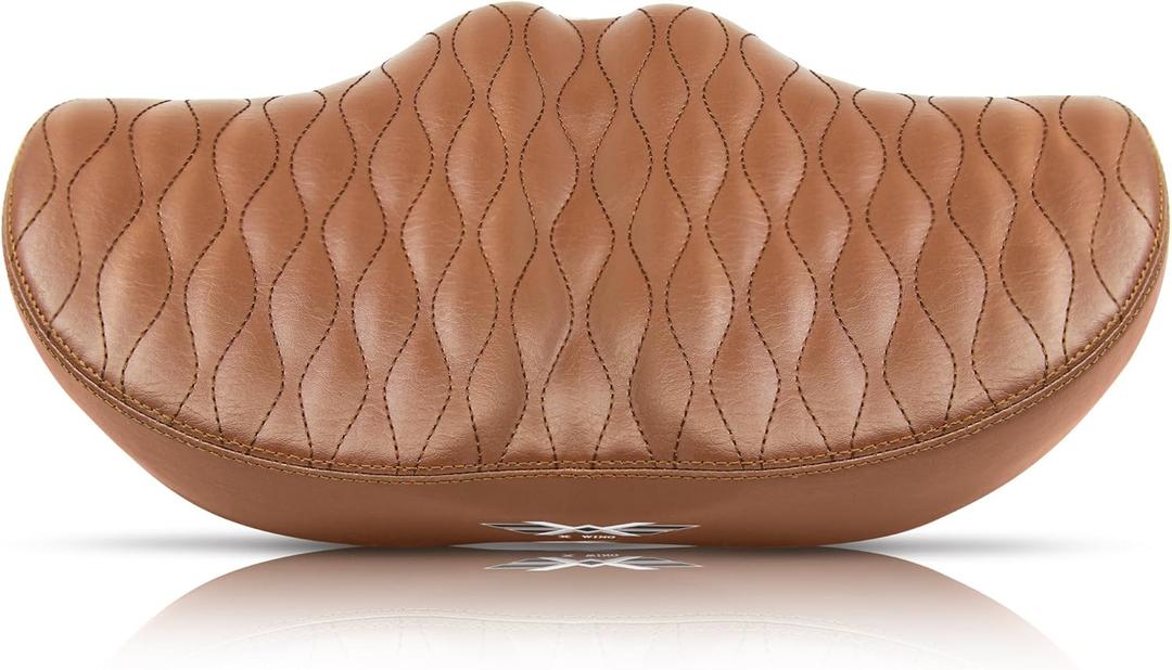 X WING New-Age Noseless Bike Seat Cushion for Men & Women - Extra Padding & Wide - Suitable for City, Electric, Stationary Bikes - Compatible with Peloton Bikes  Wide Winged Bike Seat with Cushion (Brown Bubble)