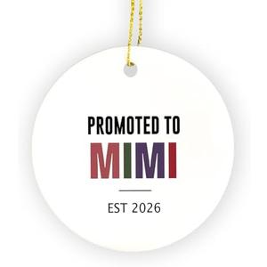 FUGWN Mimi Ornament, New First Time Grandma Gifts Hanging Ornaments for Christmas Tree Party Holiday Decorations, Promoted to Mimi 2026 Decorative Ornaments Keepsake