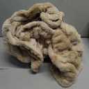 EVERGRACE Luxurious Soft Faux Rabbit Fur Throw Blanket, Cozy Fuzzy Plush Warm Throws for Couch Bed Sofa Chair Home Decor, Ruched Bubble Fluffy Blanket with Reversible Velvet, 50" x 60", Beige