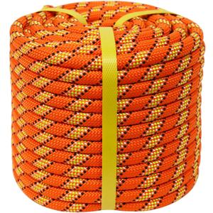 Double Braided Polyester Rope (1/2 in x 200 ft) Strong Arborist Rigging Rope 48 Strands for Tree Work Climbing Pulling Sailing, Orange
