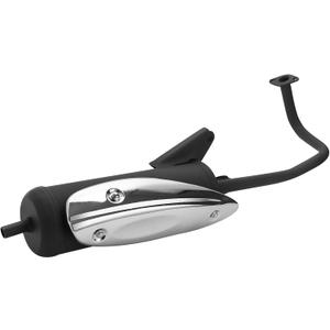 Minho Exhaust System Muffler forTaotao scooter Replacement GY6 50cc 49cc 80cc Exhaust Muffler QMB139 Complete Set with Heat Shield Compatible with Peace, Jonway, ATM50, Pony and Many Others (black)
