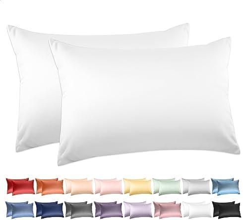 Deep Dream 100% Cotton Pillow Cases Standard Size Set of 2, 600 Thread Count Cotton Pillowcases Standard, White Pillow Cases Set of 2 with Envelop Closure, 20x26 Inches