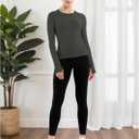 MathCat Seamless Workout Shirts for Women Long Sleeve Yoga Tops Sports Running Shirt Breathable Athletic Top Slim Fit  (Black), M