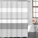 ArtSocket Grey Striped Bathroom Set with Shower Curtain and Bath Rugs and Accessories,Boho Modern Non-Slip Shower Curtain Set,Bathroom Decor 3 Pcs