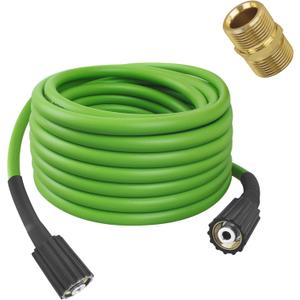 Universal Pressure Washer Hose for Greenworks Power Washer 3300 PSI ，Replacement 5200402 for Greenworks Ryobi Electric Power Wash Hose with M22/ 14 Fittings (50 FT Green)
