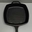 Lodge Square Cast Iron Grill Pan  PreSeasoned Square Skillet  Ridged Burger Grill Pan  Even Heat Distribution  PFASFree NonToxic Cookware  10.5 Inches