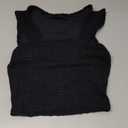 SKYAS Womens Cute Square Neck Ruched Going Out Crop Y2K Tank Tops Basic Trendy Summer Fitted Top (Small Petite, Black)