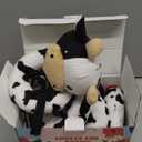 Spiral Car Seat Baby Toys 0-6 Months, Infant Carseat High Contrast Sensory Toys Hanging Stroller Accessories, Newborn Shower Gifts for Baby Boys Essentials Stuff, Cute Black and White Cow