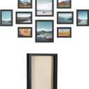 SONGMICS Different Sizes Picture Frames Bundle with 9-Pack Photo Frames and 1-Pack Shadow Box, 10x15cm Picture Frames