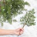 Lyrow 24 Pcs Christmas Artificial Juniper Cedar Branches Picks Spray with Berry Faux Greenery Spray Branches Cedar Twig Stems for Holiday Winter Ornament Crafts Wreath Garland (Natural Style)