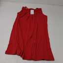 Summer Dresses for Women Sleeveless Lace Crewneck Sundress, L, Red