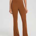 ODODOS Cloud Feeling Split-Hem Flared Pants for Women High Waisted Lounge Bootcut Yoga Pants - 31" Inseam, Caramel, Small
