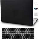 KECC Case Compatible with MacBook Air 13 inch Case A1932 Retina Display + Touch ID ltalian Leather Hard Shell + Keyboard Cover + Sleeve + Screen Protector + Webcam Cover 
