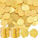 Hanaive 200 Pcs Metal Pirate Coins Set Gold Coins Treasure Chest Spanish Doubloon Fake Tokens for Boys and Girls Board Games Pirate Party Cosplay(Gold)