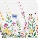 DECYOOL Spring Placemats Set of 4, 12.5x17 Inch Butterfly Flower Spring Placemats Party Kitchen Dining Holiday Summer Decoration for Indoor Outdoor Decoration