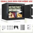 1.3 Cub Small Safes for Home Use Fire and Water Proof, Digital Security Fireproof Safe Box with Combination Lock, Smart Alarm System and Removable Shelf, Fire Safe for Home Documents Valuables