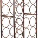 PAG 23 Bottles Arched Freestanding Floor Metal Wine Rack Wine Bottle Holders Stands, Antique Brown
