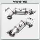 Front Rear Catalytic Converter Compatible with 2011-2019 Chrysler Town & Country Dodge Grand Caravan Journey Avenger 200 3.6L Replace 674121 Without Heat Shield Bracket (EPA Compliant)